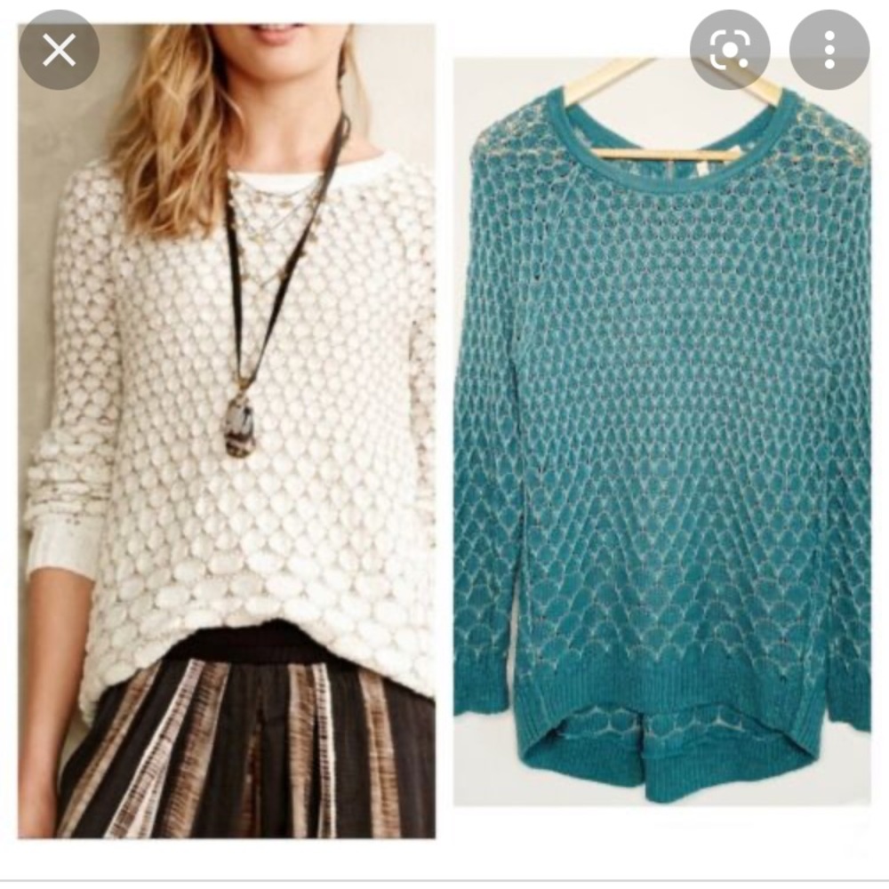 Moth Anthropologie teal zippered sweater